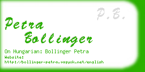 petra bollinger business card